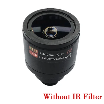 HD ВИДЕОНАБЛЮДЕНИЕ ръчен обектив с променливо фокусно разстояние от 2.8-12 мм, IR филтър M12, ръчен фокус и зум обектив за камера за наблюдение