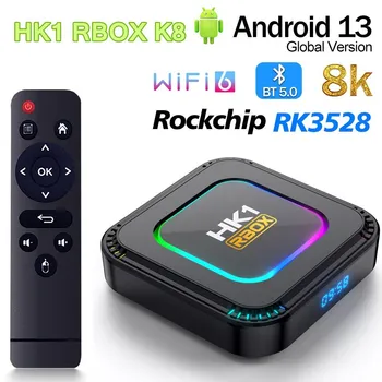 HK1 RBOX K8 Android13.0 Smart TV BOX RK3528 2 GB 16 GB от 4 GB 32 GB 64 GB 128 GB AV1 Wifi6 2,4 G & 5G Wifi 8K HD мултимедиен плейър Телеприставка