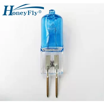 HoneyFly 5шт G5.3 Галогенное Покритие Синя Лампа, Електрическа Крушка 220v 35 W Студено Бяла Капсула С Кристалната Светлина На 40-Ватова Халогенна Лампа За Ароматерапия