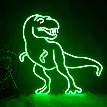 Ineonlife Забавни Динозаври, Неонова реклама Tyrannosau Дизайн Led Лампа USB лека нощ Акрилни Окачен Домашен Детски Декор За Геймерской Стая