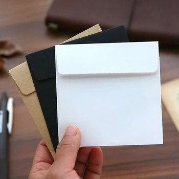 Journamm 10 * 10 см, плик в ретро стил, крафт-хартия / черен картон /Доулинг, хартиен плик, канцеларски материали, холни аксесоари