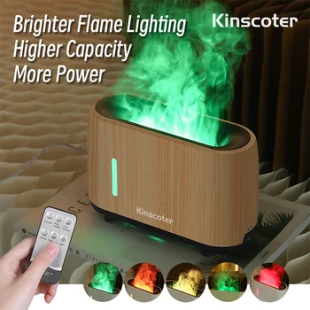 Kinscoter 240 мл Огнен Овлажнител на Въздуха Електрически Цветни Огнен Ароматен Дифузор Етерично Масло Страхотен Подарък С Дистанционно Управление