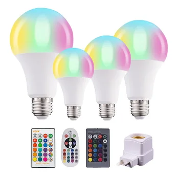 Led RGB Лампа, с Променящ се Цвят, E27 DimmableLight AC 220 В, Led RGBW Вълшебната Лампа 5 W, 9 W, 12 W, 15 W, 20 W, Декор за Домашно парти, Лампа, Крушка