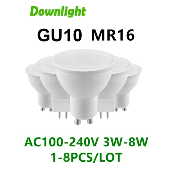 Led прожектор GU10 MR16 AC100-240V 3 W-8 W с висока светло, топло бяла светлина подмяна на 50 w 100 W халогенна лампа, подходящ за кухня