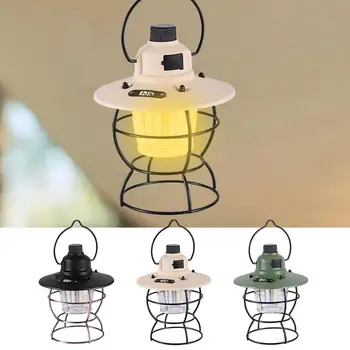 Led светлини за къмпинг led лампа на батерии, водоустойчива лампа за палатка с 3 режима на осветление, преносима лампа USB и зарядно устройство за телефон за