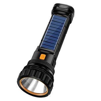 Led фенерче за слънчева батерия, която се презарежда чрез USB, преносими, трайни, малко фенерче, мултифункционален аварийно осветление на открито