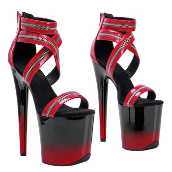 Leecabe/ дамски официални обувки на платформа и висок ток 8 см/20 см, обувки за танци на един стълб