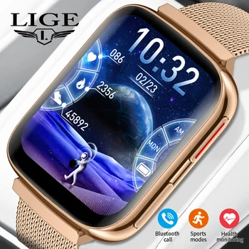 LIGE AMOLED Смарт Часовници Мъжки Дамски Спортни Гривна Водоустойчив IP67 Сърдечен Ритъм Нов Гривна С няколко Циферблатами HD-Голям Екран Smartwatch