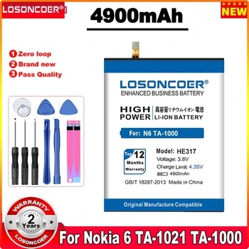 LOSONCOER 4900 mah HE317 за Nokia 6 Nokia6 Батерия N6 TA-1000 TA-1021 TA-1025 TA-1033 TA-1003 TA-1039 Батерии за смартфони