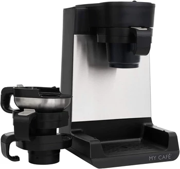 MCU My Cafe Многофункционална машина за една чаша (черна / SST) Кафемашина за приготвяне на еспресо, вспениватель мляко с пара, аксесоари за кафе