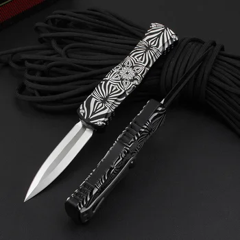 Micro OTF Tech Knife Goddess Series и D2 Стоманен Нож Космическа Алуминиева Дръжка Джобен Нож за Самозащита на Открито за Къмпинг