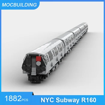 MOC Строителни блокове, метрото в Ню Йорк, модел R160, направи си сам, събери тухли, Превозни забавни детски играчки, коледни подаръци за деца 1882 бр.