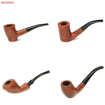 MUXIANG 16 вида безплатно 10 инструменти за пушене на тръби, Извити тютюневата тръба от дърво Кевазинго, цигари, ръчно изработени, с тръба за пушачи, подарък за татко