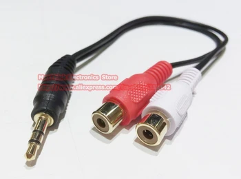 NCHTEK 3,5 mm Phono стерео plug 2 RCA, червено-бял женски аудио кабел и адаптор, 1 бр.