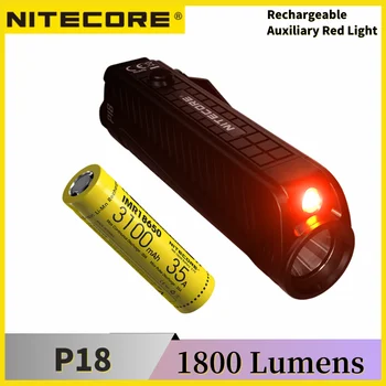 NITECORE P18 Тактически фенер XHP35 HD 1800 лумена обхват на лъча 182 метра търсене фенер reacue с батерия 18650