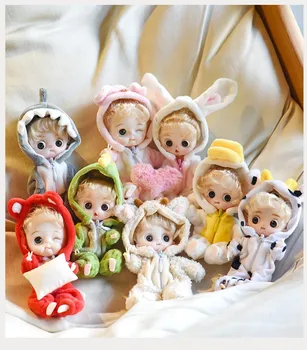 ob11 кукли 13 см Kawaii Ставите Жена Момиче Кукла ToyJointed кукла BJD Мини кукла ръчно грим кукла за лице кукли се продават с дрехи