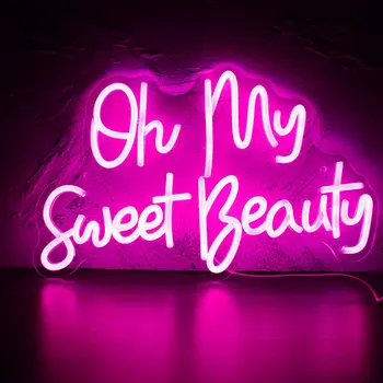 Oh My Sweet Beauty Неонова реклама с Ръчно изработени, Светлинна Стая, Магазин за Годеж, Салон, Подвесное Естетически Декорация на Стени