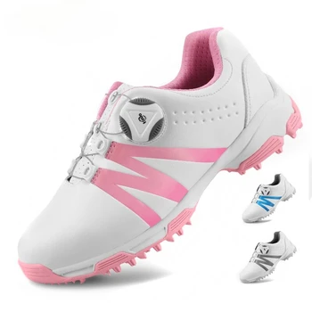 PGM/дамски обувки за голф, водоустойчиви леки маратонки с шнурками и ключалката, женски дишащи нескользящие маратонки XZ128