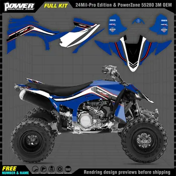 PowerZone Графичен комплект стикери Стикери За YAMAHA 14-21 YFZ450R ATV 2014-2021 Мотоциклет Стикер 004