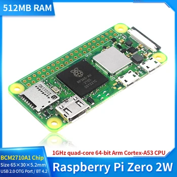 Raspberry Pi Zero 2 W Четириядрен 64-битов процесор ARM Cortex-а a53 512 MB SDRAM Bluetooth МОЖНО и WiFi Pi Zero 2 Pi 0 Допълнителен Алуминиев корпус