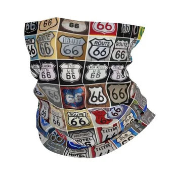 Route 66 Реколта пътуване Хеви метъл Рок Състезателна кърпа, гамаши, шал за лице, мултифункционален прическа, спорт на открито, унисекс