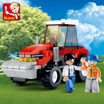 Sluban Градивен елемент на Играчки Градска Сцена B0556 Фермер Трактор 103 бр. Тухли Earth Rooter са Съвместими С Водещи Марки