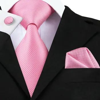SN-557 Розово новост, комплекти копчета за ръкавели с галстуками, мъжки 100% копринени вратовръзки за мъжете, официална сватба парти, на младоженеца