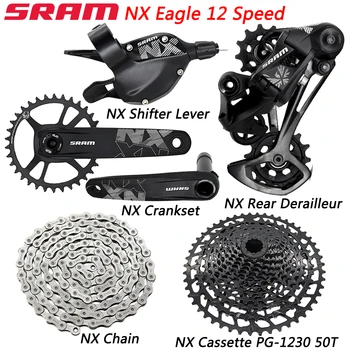 SRAM NX Eagle 12 Speed Groupset Комплект Шатунов 170 mm/34 Т Предизвика Превключване на Задна ключа 11-50 Т Дек Верига на резервни Части За Велосипеди