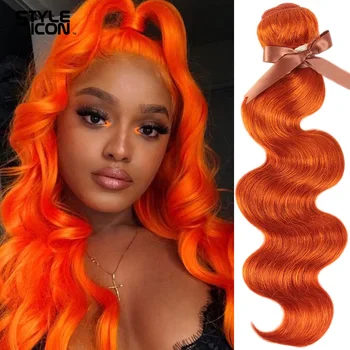 Stylricon Body Wave Снопчета Коса S Оранжевото Заплитане На Косата Обемна Вълна 8-28 Инча Куп Предложения За Реми Цветни Изграждане На Човешки Косъм
