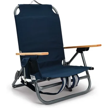 SunSoul Сгъваем лек син раница, плажен стол, регулируеми, сгъваеми, 7,5 паунда, 18,00x24,61x35,00 инча