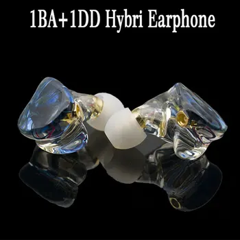 Tiandirenhe TD08 mmcx Hi-Res hi-fi системи Хибридни Слушалки 1BA + 1DD ушите Мощен стерео слушалки По Поръчка DJ Мониторные Слушалки