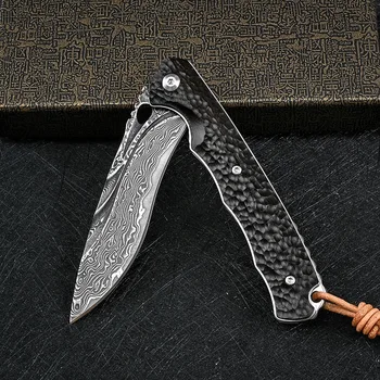 TRSKT Флипер сгъваем нож, ловни джобни улични тактически ножове дамасский коллекционный нож с дървена дръжка Edc инструмент за Директна доставка на