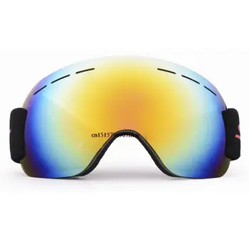 UV400 Еднослоен Ски Очила Със защита от замъгляване, Големи Ски Очила, Защита За Каране На Ски, Зимни Очила за Сноуборд, За Мъже, Жени