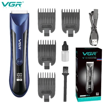 VGR Машина за подстригване на коса с Професионална машина за подстригване Безжична машина за подстригване на коса с цифров дисплей, тример за мъже V-951