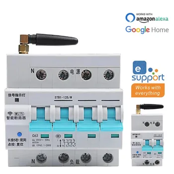 Wifi Интелигентен Автоматичен прекъсвач 1P/2P/4P Ключ Мрежов филтър 16A/32A/80A Безжично Дистанционно управление Ewelink Алекса Google Home