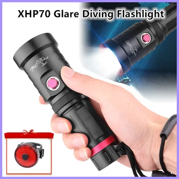 XHP70 мощен led фенерче подводен фенер с фиксиран фокус фенер-амфибия Професионален фенерче за гмуркане на открито