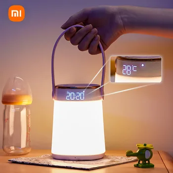 Xiaomi Mijia Clock Timing Температурен дисплей с гладка затъмняване, led акумулаторна лека нощ, преносима лампа за защита на очите, лампа за сън