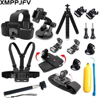 XMPPJFV Комплект Аксесоари за екшън камерата Gopro Hero 10 9 Черен 8 7 6 5 4 Штативные Колани за Монтиране на Go Pro Hero10 9 YI SJCAM EKEN