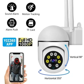 Ycc365 Plus wifi IP Камера за наблюдение HD 1080P Мътна безжична система за автоматично проследяване, инфрачервена камера за наблюдение, сигурност монитор