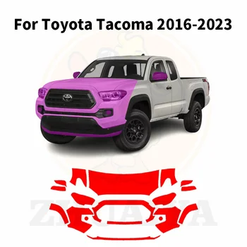 ZHUAIYA 7,5 дебела Предварително Вырезанная Боя Автомобили Защитно Фолио За авто Прозрачен Сутиен PPF Комплект Стикери За Toyota Tacoma 2016-2023