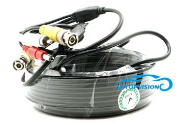 Автомобилен видеорекордер av bnc кабел RCA -15 м с аудио-видео кабел за видеонаблюдение за кола