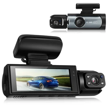Автомобилен видеорекордер с двоен обектив 1080P, предна камера за обратно виждане, секретарят на шофиране с G-сензор, петлевая запис, паркинг монитор