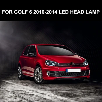 Автомобилни LED Светлини За VW Golf 6 MK6 2010-2014 LED DRL Главоболие фенер Angel Eye Far Assemb