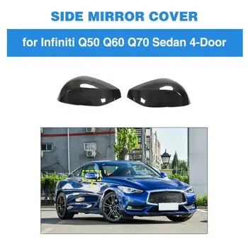 Автомобилни Капаци Огледала за обратно виждане За Infiniti Infiniti Q50 Q60 Q70 2013-2020 на Кутията Странично Огледало във формата На Миди С Добавка на Сух карбон