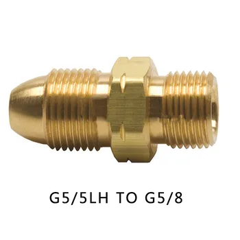 Адаптер за клапан газ бутилката G5/5LH на мед национален стандарт G5/8