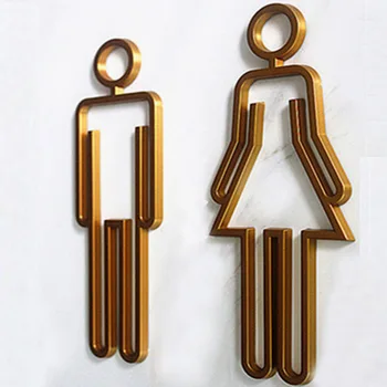 Акрилни символ тоалетна, табела на вратата на тоалетната, в банята, на самозалепваща се основа за хотел, офис, дом, ресторант