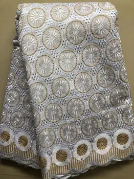 Африканска памучен лейси плат 2023, висококачествено швейцарско вуалевое дантела от Швейцария с камъни, нигерийски дантелени платове за булчински рокли