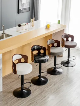 Бар стол, домакински подвижен стол, рецепция, бар, луксозен бар стол Nordic light, сгъване, бар стол с висока прическа