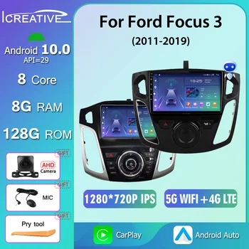 Безжична CarPlay Android 10 Авто Радио, Мултимедиен Плейър За Ford Focus 3 2011-2019 Android Авто Стерео Навигация 2din DVD