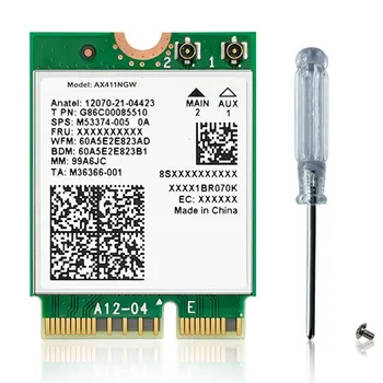 Безжична мрежова карта AX411 трибандов мрежов адаптер WiFi 6E 5374 Mbps Мрежова карта поддържа Bluetooth 5.3
